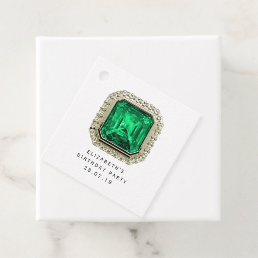 Emerald May Birthstone Bedankjes Labels (In situ)