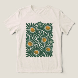 Emerald Meadow Dames Abstracte Bloemen T‑Shirt Tri Tri-Blend Shirt