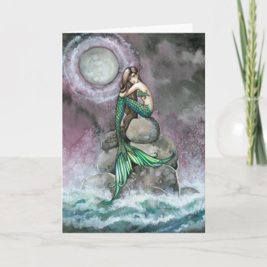 Emerald Mermaid Fantasy Art Kaart (Voorkant)