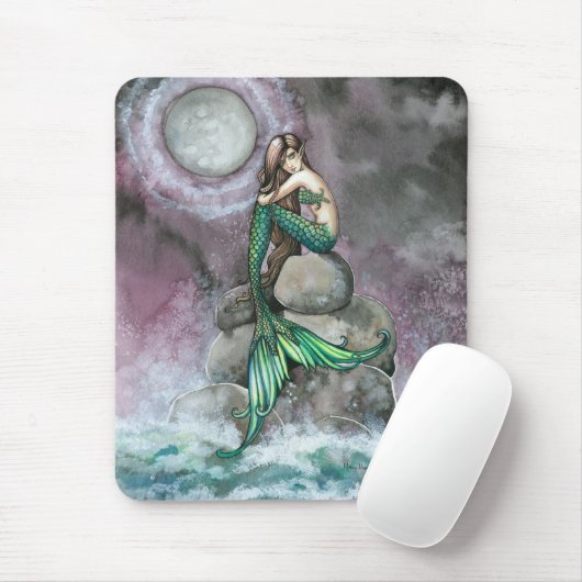 Emerald Mermaid Fantasy Art Mousepad Muismat (Met muis)