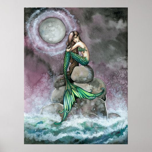 Emerald Mermaid Poster Afdrukken van Molly Harriso (Voorkant)