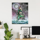 Emerald Mermaid Poster Afdrukken van Molly Harriso (Thuiskantoor)