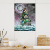 Emerald Mermaid Poster Afdrukken van Molly Harriso (Keuken)
