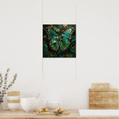 Emerald Metamorfose - 3D Vlinder Moderne Kunst Poster (Keuken)