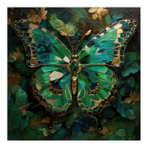 Emerald Metamorfose - 3D Vlinder Moderne Kunst