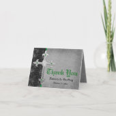 Emerald Middeleeuws Keltisch Kruis bedankkaart (Voorkant)