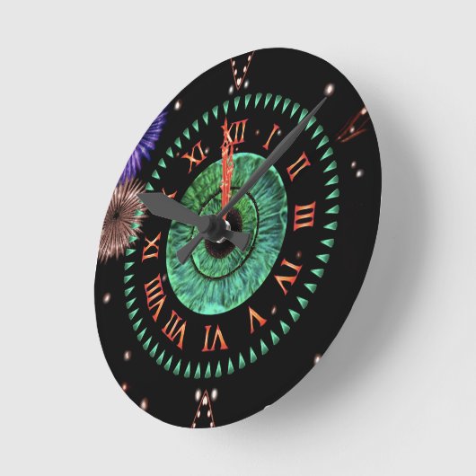 Emerald Midnight Clock Ronde Klok (Hoek)
