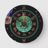 Emerald Midnight Clock Ronde Klok (Voorkant)