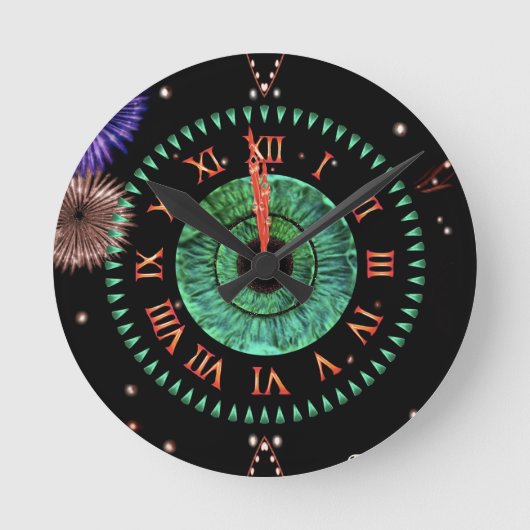 Emerald Midnight Clock Ronde Klok (Voorkant)