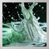 Emerald Milk Splash Kunstposter Poster (Voorkant)