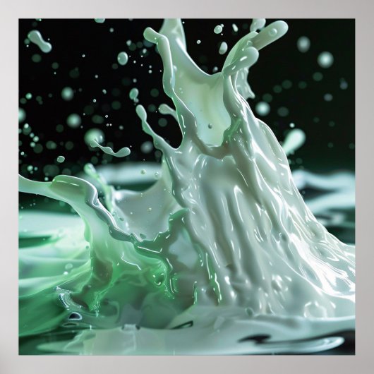 Emerald Milk Splash Kunstposter Poster (Voorkant)