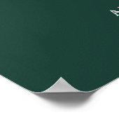 Emerald Minimalistisch Scriptuur Trouw Welkom Bord Poster (Hoek)