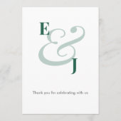 Emerald Minimalistische Ampersand | Tafelnummer (Achterkant)