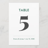 Emerald Minimalistische Ampersand | Tafelnummer (Voorkant)