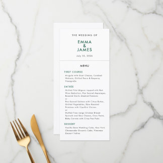 Emerald Minimalistische Ampersand Trouw Elegant Me Menu
