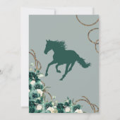 Emerald Mint Green Floral Crest Charro Quinceanera Kaart (Achterkant)
