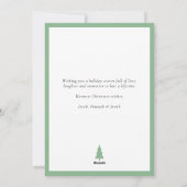 Emerald Mint Green Houndstooth Foto Kerstmis Feestdagenkaart (Achterkant)