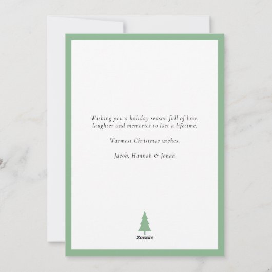Emerald Mint Green Houndstooth Foto Kerstmis Feestdagenkaart (Achterkant)