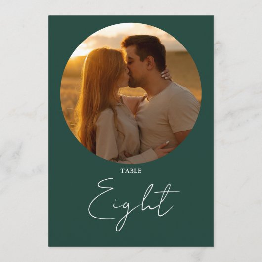 Emerald Modern Minimalistisch Script Tafelnummer (Achterkant)