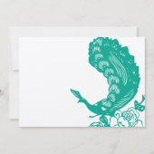 Emerald  Modern Peacock Wedding Invite Kaart (Voorkant)
