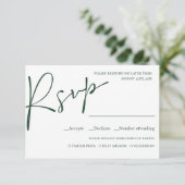Emerald Modern Script WEDDING RSVP MEAL CHOICE (Staand voorkant)