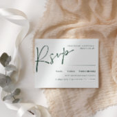 Emerald Modern Script WEDDING RSVP MEAL CHOICE