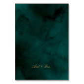 Emerald Modern Script Wedding Table Number Kaart (Achterkant)