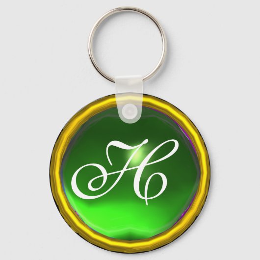 EMERALD MONOGRAM, groen geel Sleutelhanger (Voorkant)