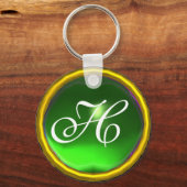 EMERALD MONOGRAM, groen geel Sleutelhanger (Voorkant)