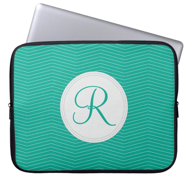 Emerald Monogram laptophoes Laptop Sleeve (Voorkant)