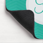 Emerald Monogram Thin Chevron Pattern Muismat (Hoek)