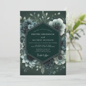 Emerald Moody Anemone Wedding Kaart (Staand voorkant)