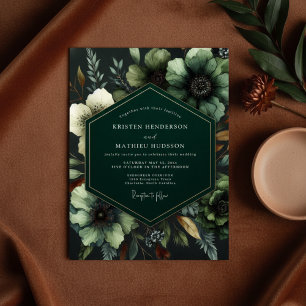 Emerald Moody Bruiloftsbloem Kaart