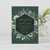 Emerald Moody Wildflower Wedding Kaart (Staand voorkant)