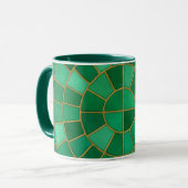 Emerald Mosaic Circle Pattern Art Mok (Voorkant links)