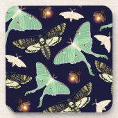 Emerald Moth Garden | Natuur geïnspireerd kurk Ond Bier Onderzetter (Voorkant)