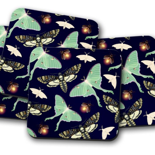 Emerald Moth Garden | Natuur geïnspireerd kurk Ond Bier Onderzetter