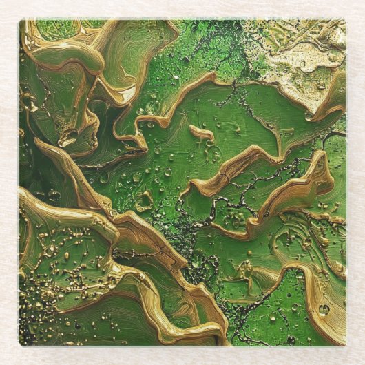 Emerald Motion Glazen Onderzetter (Voorkant)