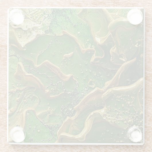 Emerald Motion Glazen Onderzetter (Achterkant)