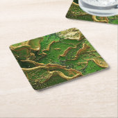 Emerald Motion Kartonnen Onderzetters (Schuin)