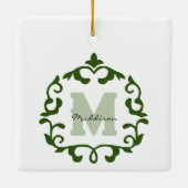 Emerald Naam en Initiaal Keepsake Keramisch Ornament (Achterkant)