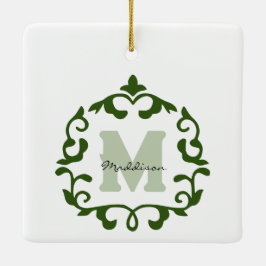 Emerald Naam en Initiaal Keepsake Keramisch Ornament