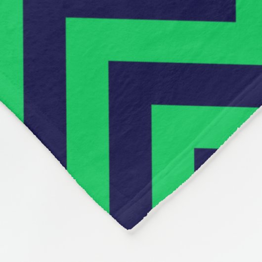 Emerald Navy LG Chevron Navy Blue Name Monogram Fleece Deken (Hoek)
