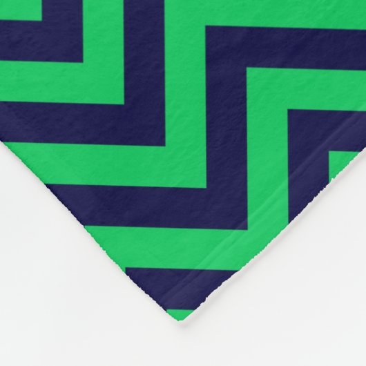 Emerald Navy LG Chevron Navy Blue Name Monogram Fleece Deken (Hoek)