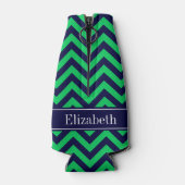 Emerald Navy LG Chevron Navy Blue Name Monogram Flesjeskoeler (Achterkant)