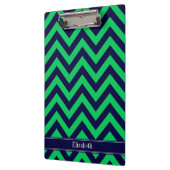 Emerald Navy LG Chevron Navy Blue Name Monogram Klembord (Links)
