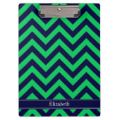 Emerald Navy LG Chevron Navy Blue Name Monogram Klembord (Voorkant)