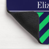 Emerald Navy LG Chevron Navy Blue Name Monogram Muismat (Hoek)