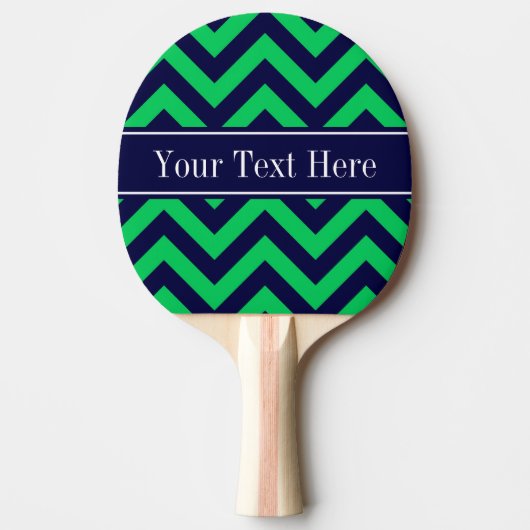 Emerald Navy LG Chevron Navy Blue Name Monogram Tafeltennisbatje (Voorkant)