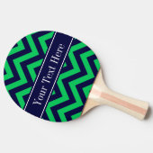 Emerald Navy LG Chevron Navy Blue Name Monogram Tafeltennisbatje (Zijkant)